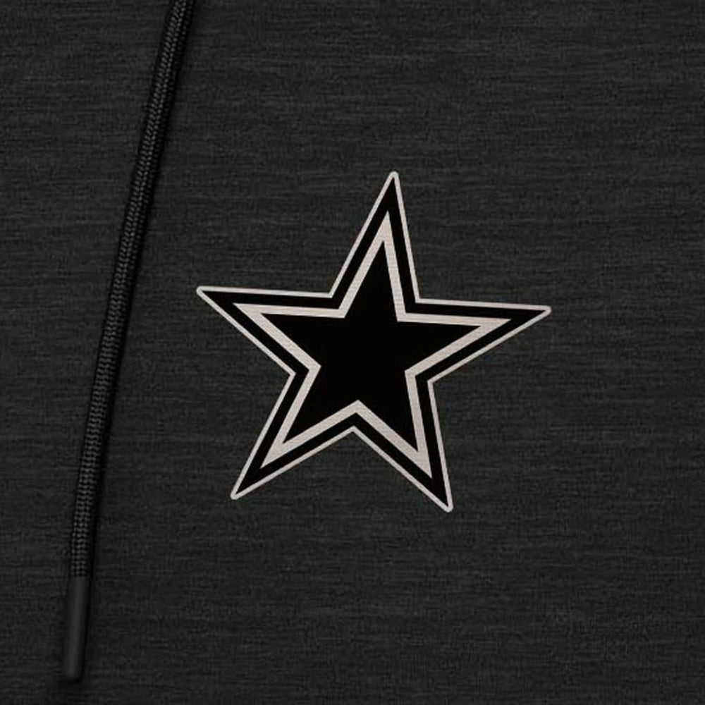 Dallas Cowboys Antigua Spikes Raglan Quarter-Zip Hoodie Heather Black - NFL