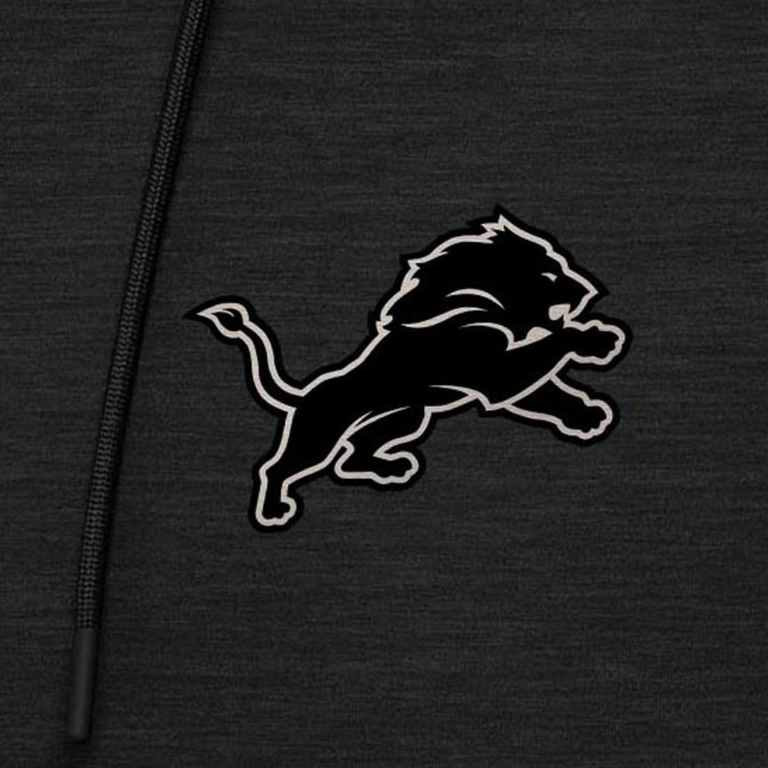Detroit Lions Antigua Spikes Raglan Quarter-Zip Hoodie Heather Black - NFL