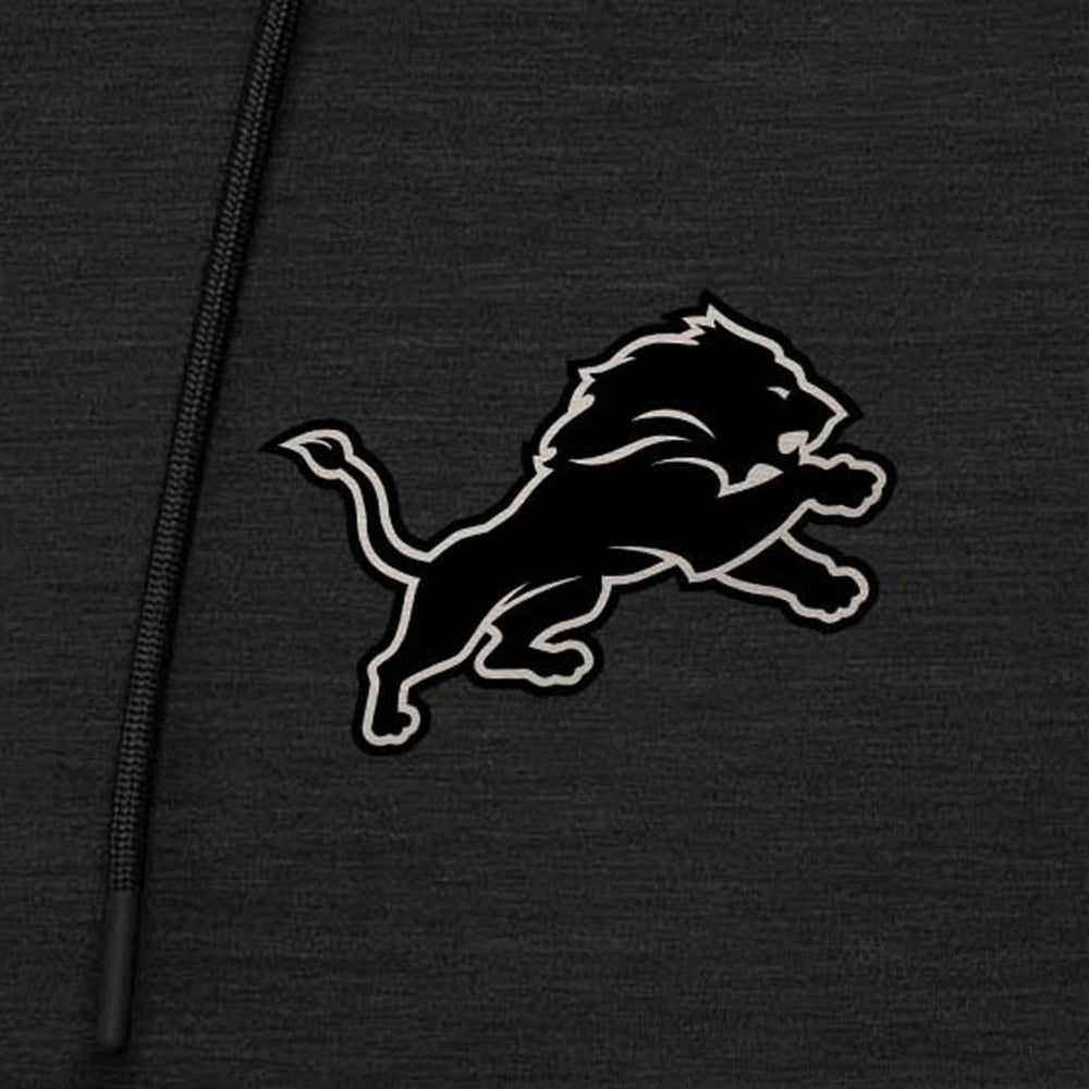 Detroit Lions Antigua Spikes Raglan Quarter-Zip Hoodie Heather Black - NFL