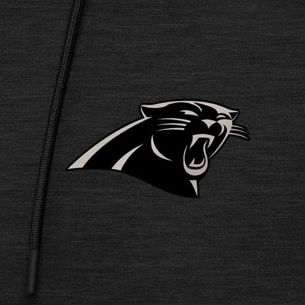 Carolina Panthers Antigua Spikes Raglan Quarter-Zip Hoodie Heather Black - NFL