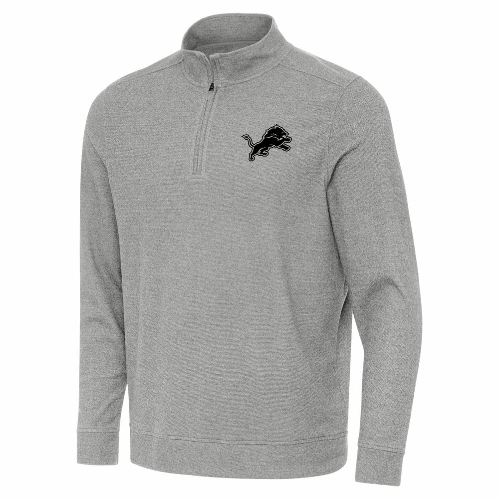 Detroit Lions Antigua Subtle Quarter-Zip Top Heather Gray - NFL