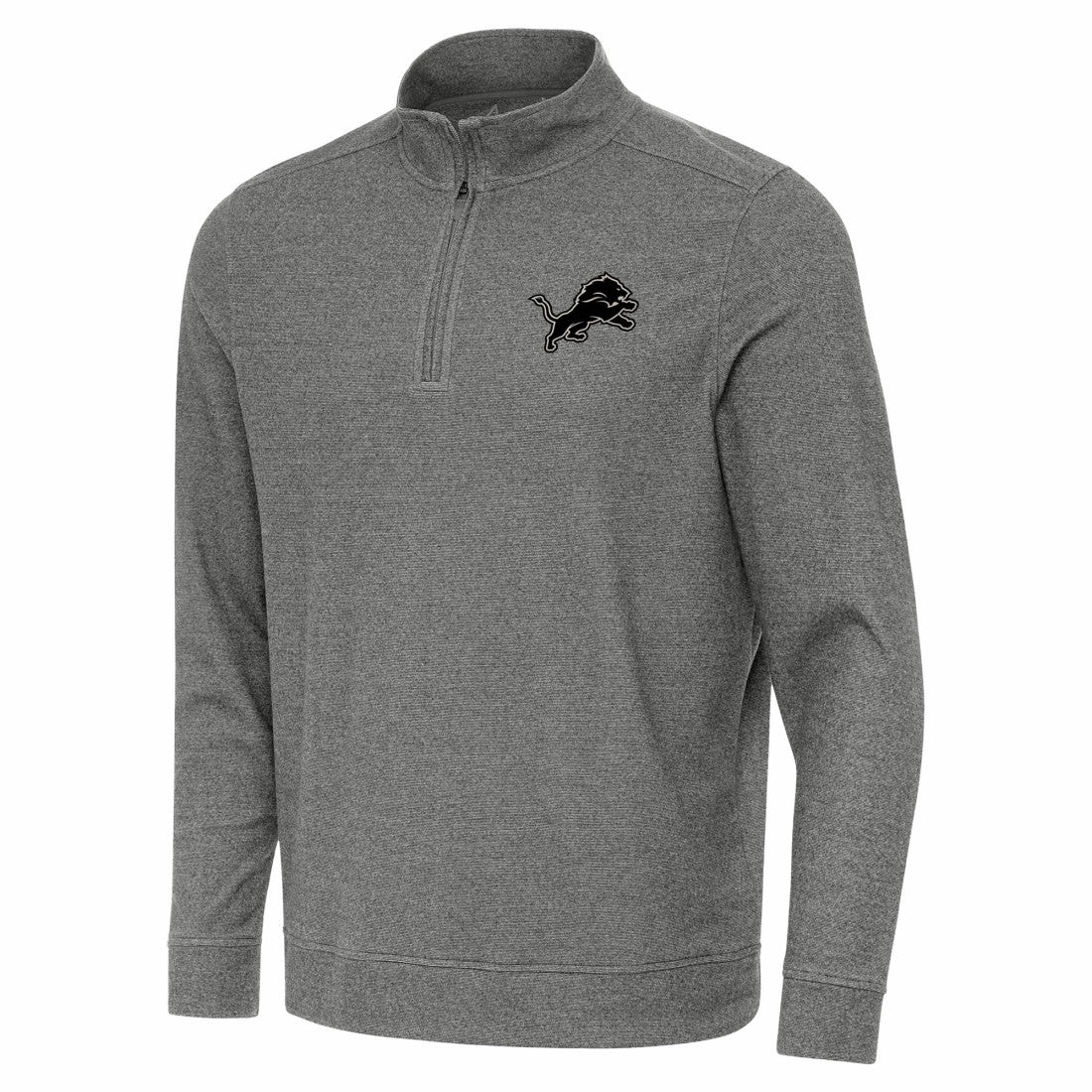 Detroit Lions Antigua Subtle Quarter-Zip Top Heather Black - NFL