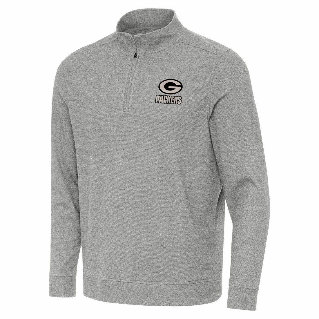 Green Bay Packers Antigua Subtle Quarter-Zip Top Heather Gray - NFL