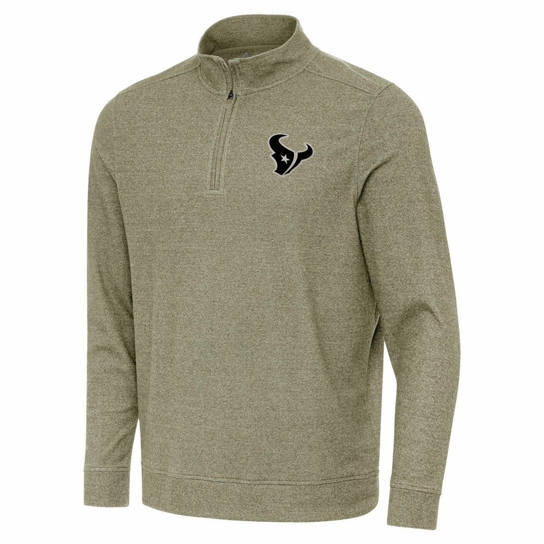 Houston Texans Antigua Subtle Quarter-Zip Top Heather Olive - NFL