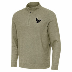Houston Texans Antigua Subtle Quarter-Zip Top Heather Olive - NFL
