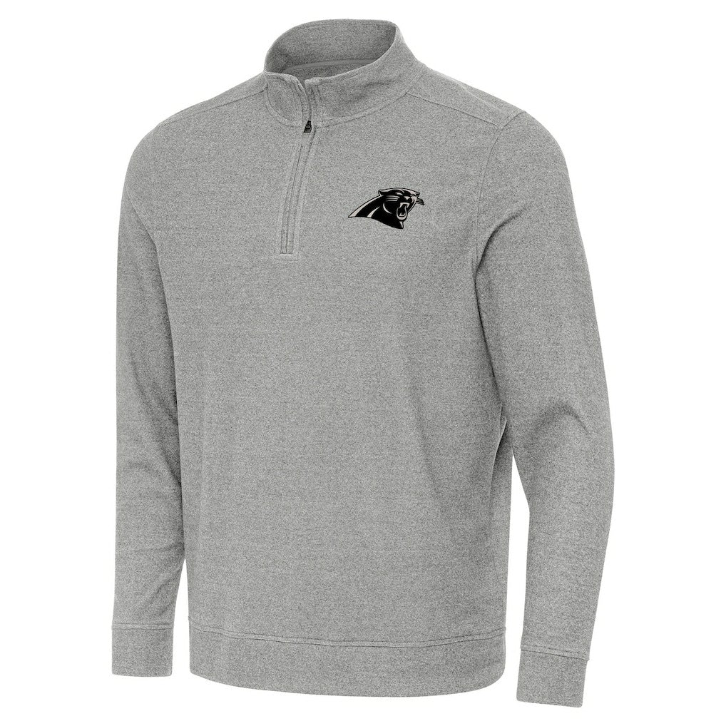 Carolina Panthers Antigua Subtle Quarter-Zip Top Heather Gray - NFL