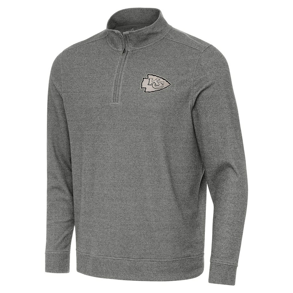 Kansas City Chiefs Antigua Subtle Quarter-Zip Top Heather Black - NFL