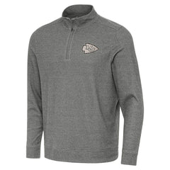 Kansas City Chiefs Antigua Subtle Quarter-Zip Top Heather Black - NFL