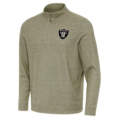 Las Vegas Raiders Antigua Subtle Quarter-Zip Top Heather Olive - NFL