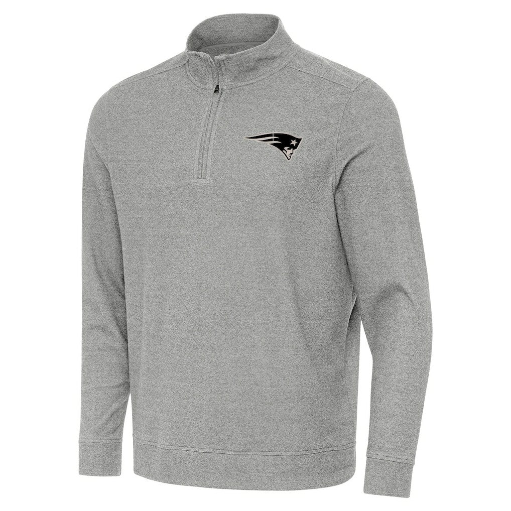 New England Patriots Antigua Subtle Quarter-Zip Top Heather Gray - NFL