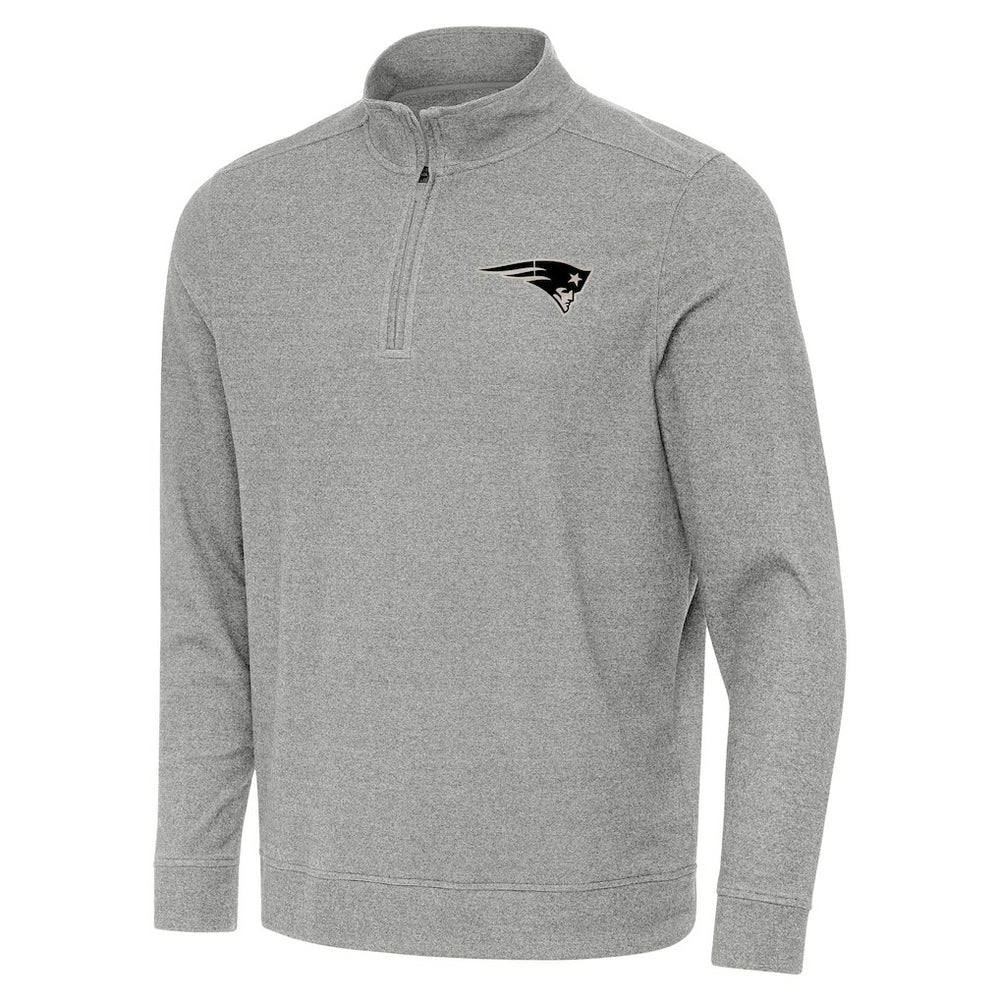 New England Patriots Antigua Subtle Quarter-Zip Top Heather Gray - NFL