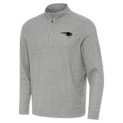 New England Patriots Antigua Subtle Quarter-Zip Top Heather Gray - NFL