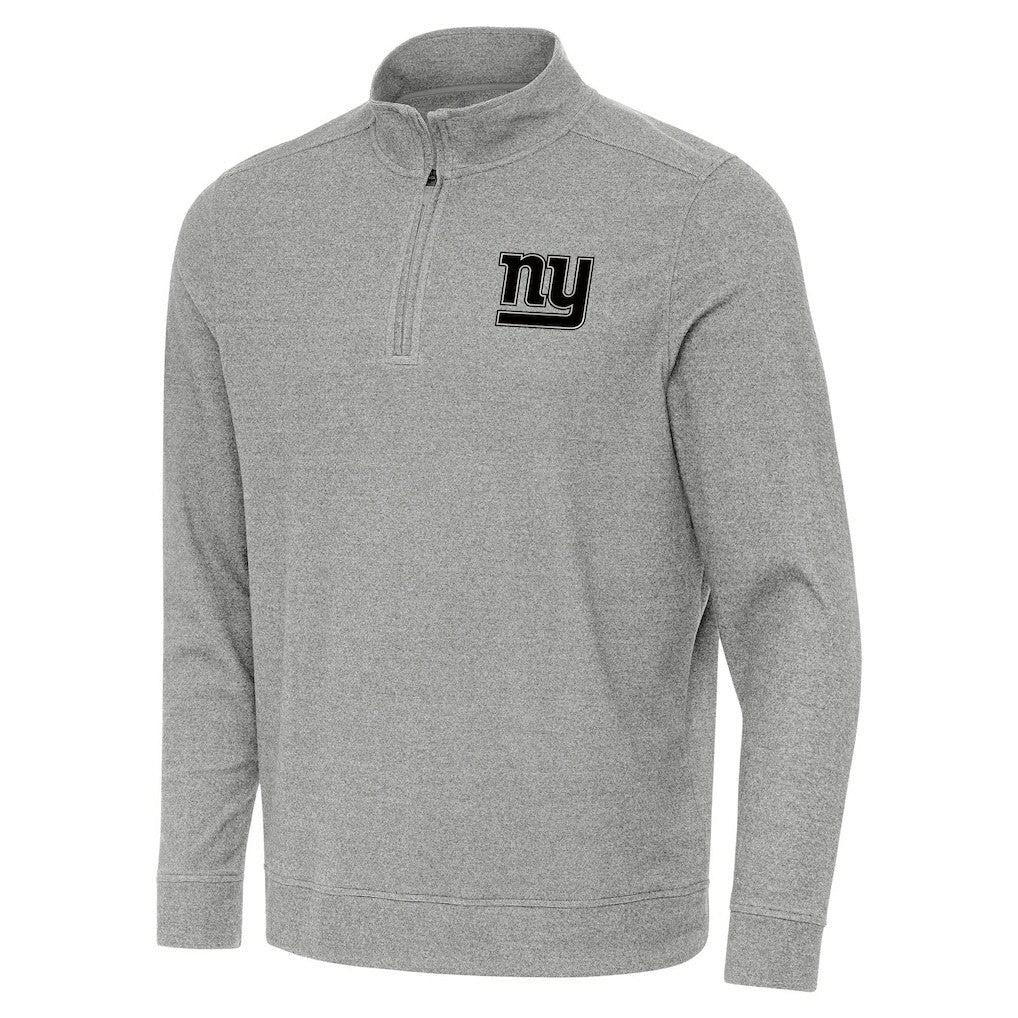 New York Giants Antigua Subtle Quarter-Zip Top Heather Gray - NFL