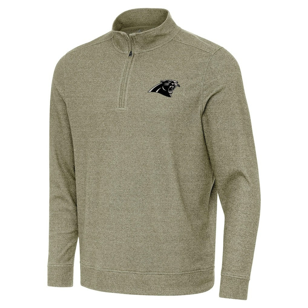 Carolina Panthers Antigua Subtle Quarter-Zip Top Heather Olive - NFL