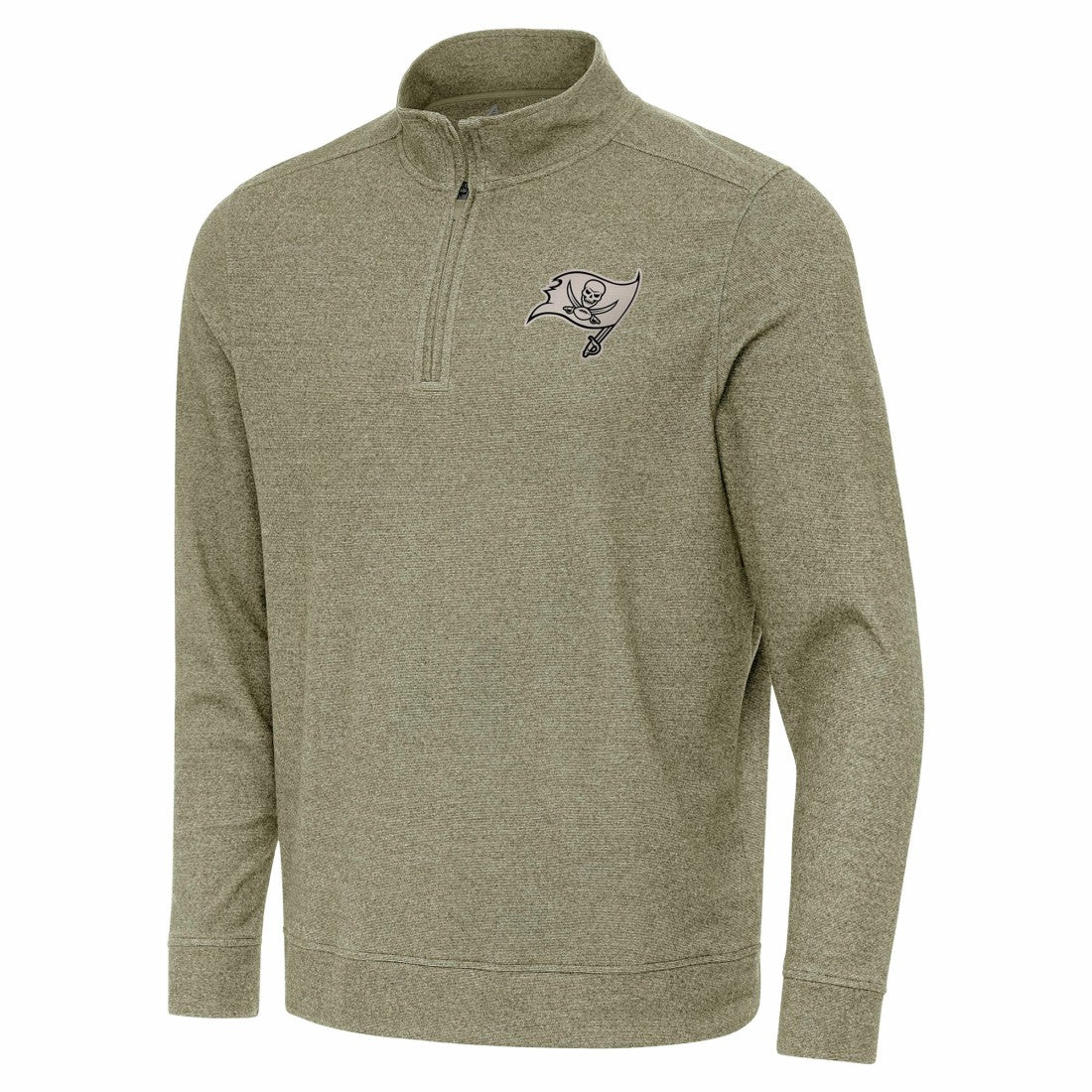 Tampa Bay Buccaneers Antigua Subtle Quarter-Zip Top Heather Olive - NFL