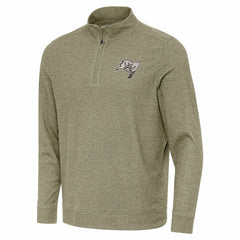 Tampa Bay Buccaneers Antigua Subtle Quarter-Zip Top Heather Olive - NFL