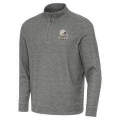 Cleveland Browns Antigua Subtle Quarter-Zip Top Heather Black - NFL