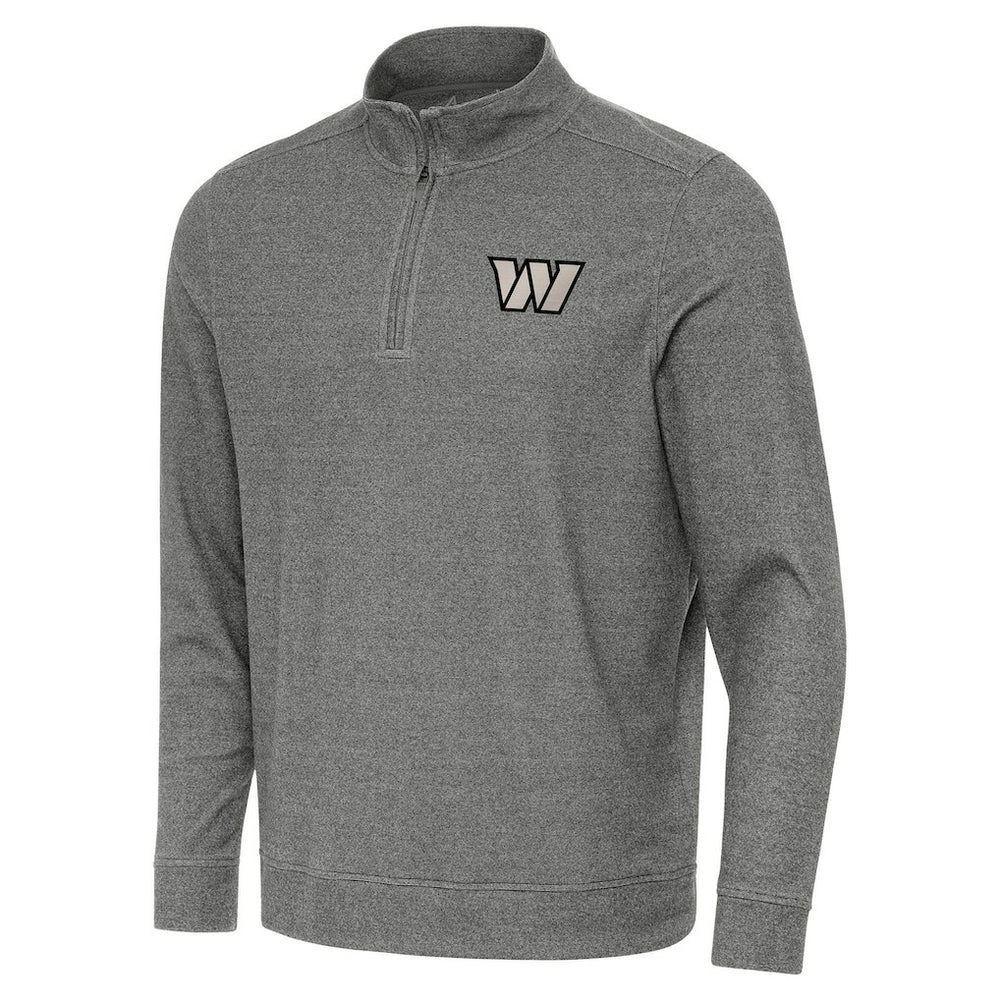 Washington Commanders Antigua Subtle Quarter-Zip Top Heather Black - NFL