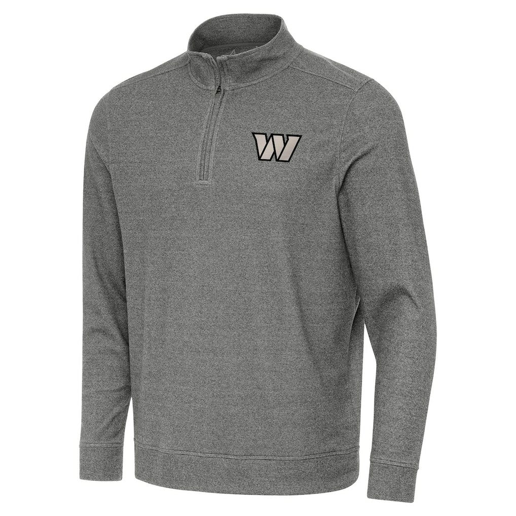 Washington Commanders Antigua Subtle Quarter-Zip Top Heather Black - NFL