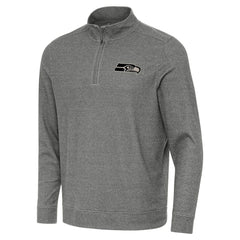 Seattle Seahawks Antigua Subtle Quarter-Zip Top Heather Black - NFL