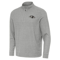 Baltimore Ravens Antigua Subtle Quarter-Zip Top Heather Gray - NFL