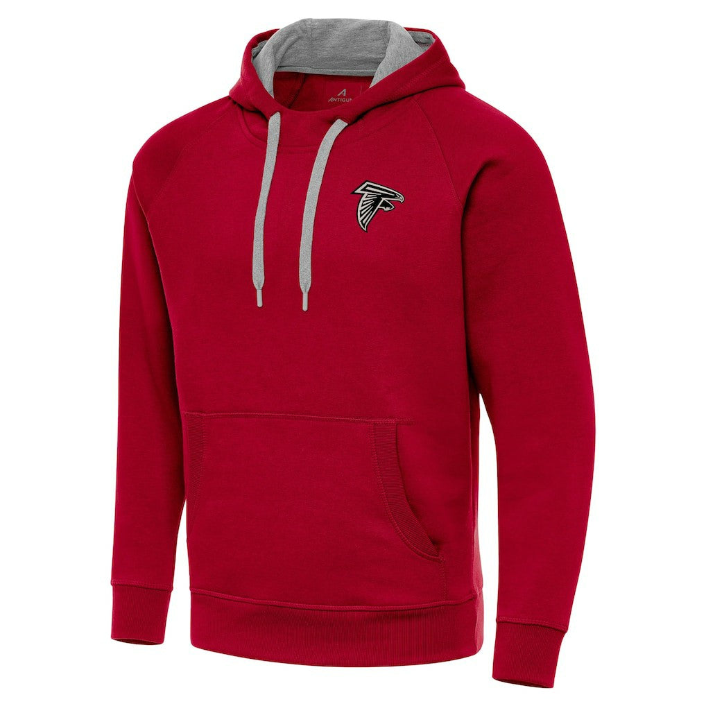 Atlanta Falcons Antigua Brushed Carbon Victory Pullover Hoodie Red - NFL