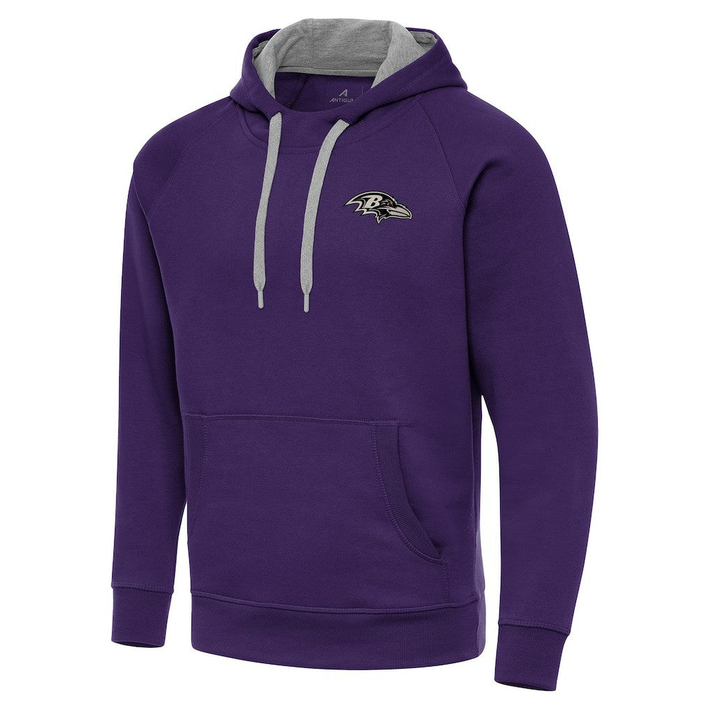 Baltimore Ravens Antigua Brushed Carbon Victory Pullover Hoodie Purple - NFL