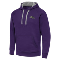Baltimore Ravens Antigua Brushed Carbon Victory Pullover Hoodie Purple - NFL