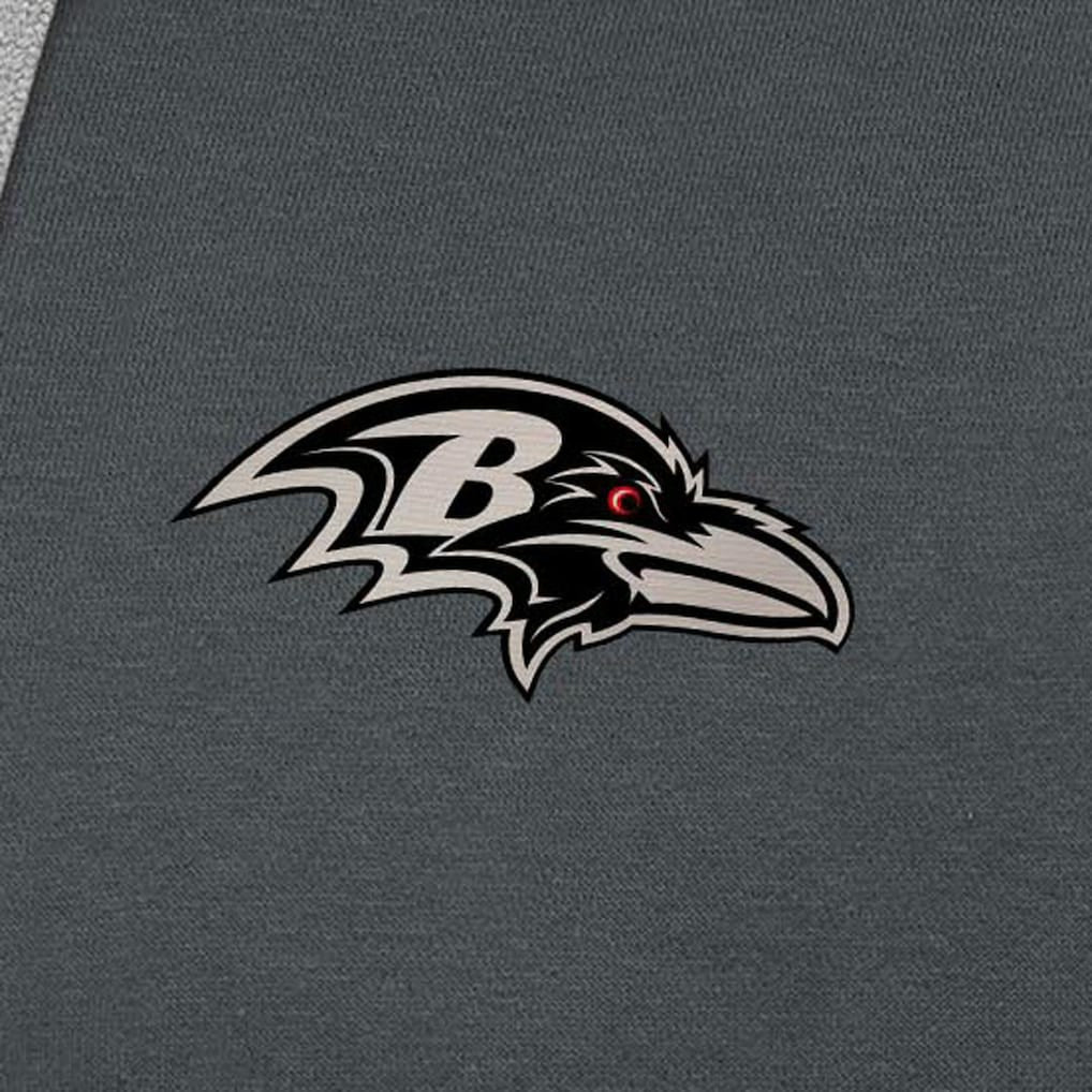 Baltimore Ravens Antigua Brushed Carbon Victory Pullover Hoodie Charcoal - NFL