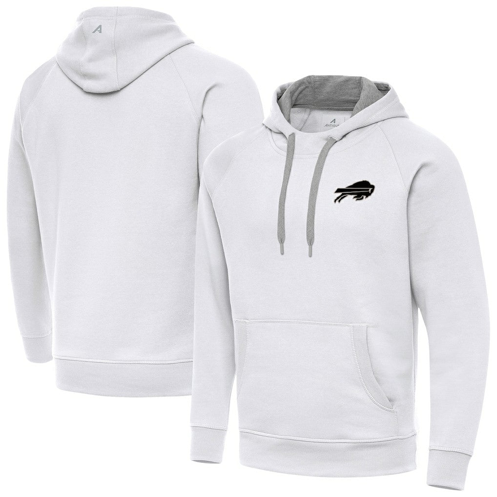 Buffalo Bills Antigua Brushed Carbon Victory Pullover Hoodie White - NFL