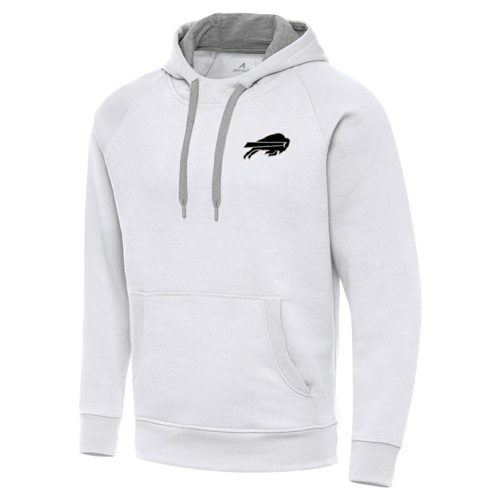 Buffalo Bills Antigua Brushed Carbon Victory Pullover Hoodie White - NFL