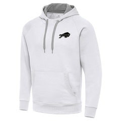 Buffalo Bills Antigua Brushed Carbon Victory Pullover Hoodie White - NFL