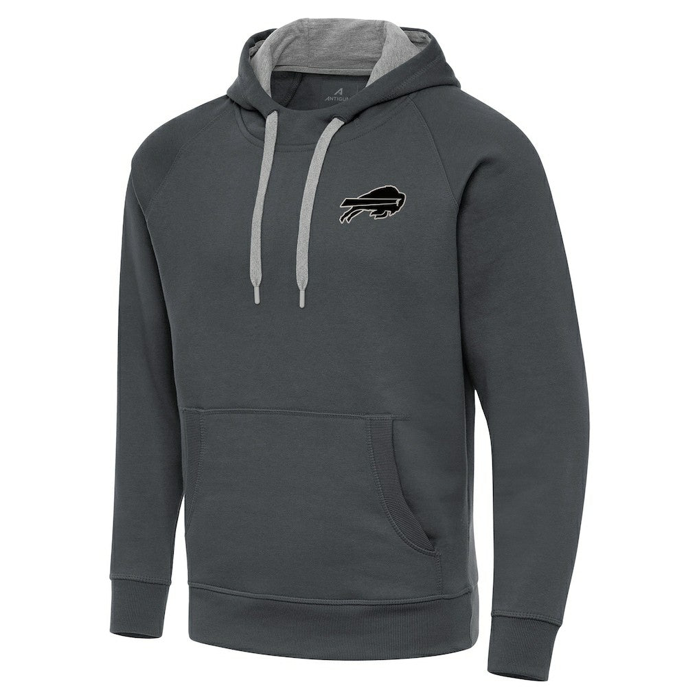 Buffalo Bills Antigua Brushed Carbon Victory Pullover Hoodie Charcoal - NFL