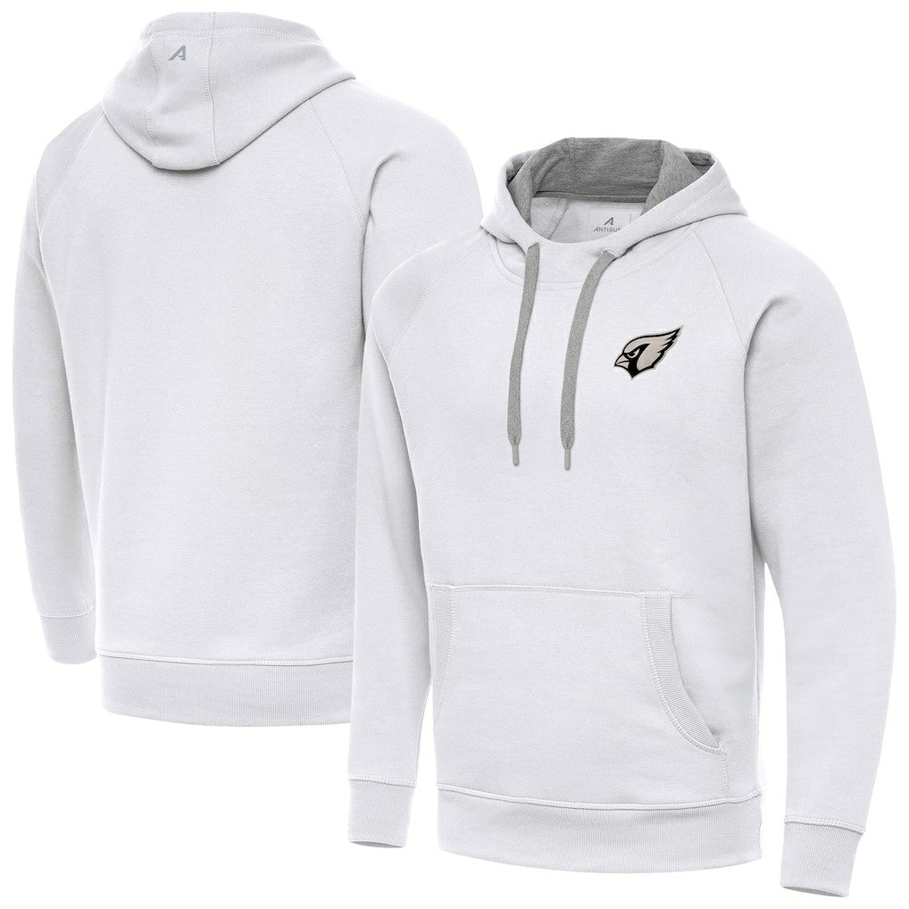 Arizona Cardinals Antigua Brushed Carbon Victory Pullover Hoodie White - NFL
