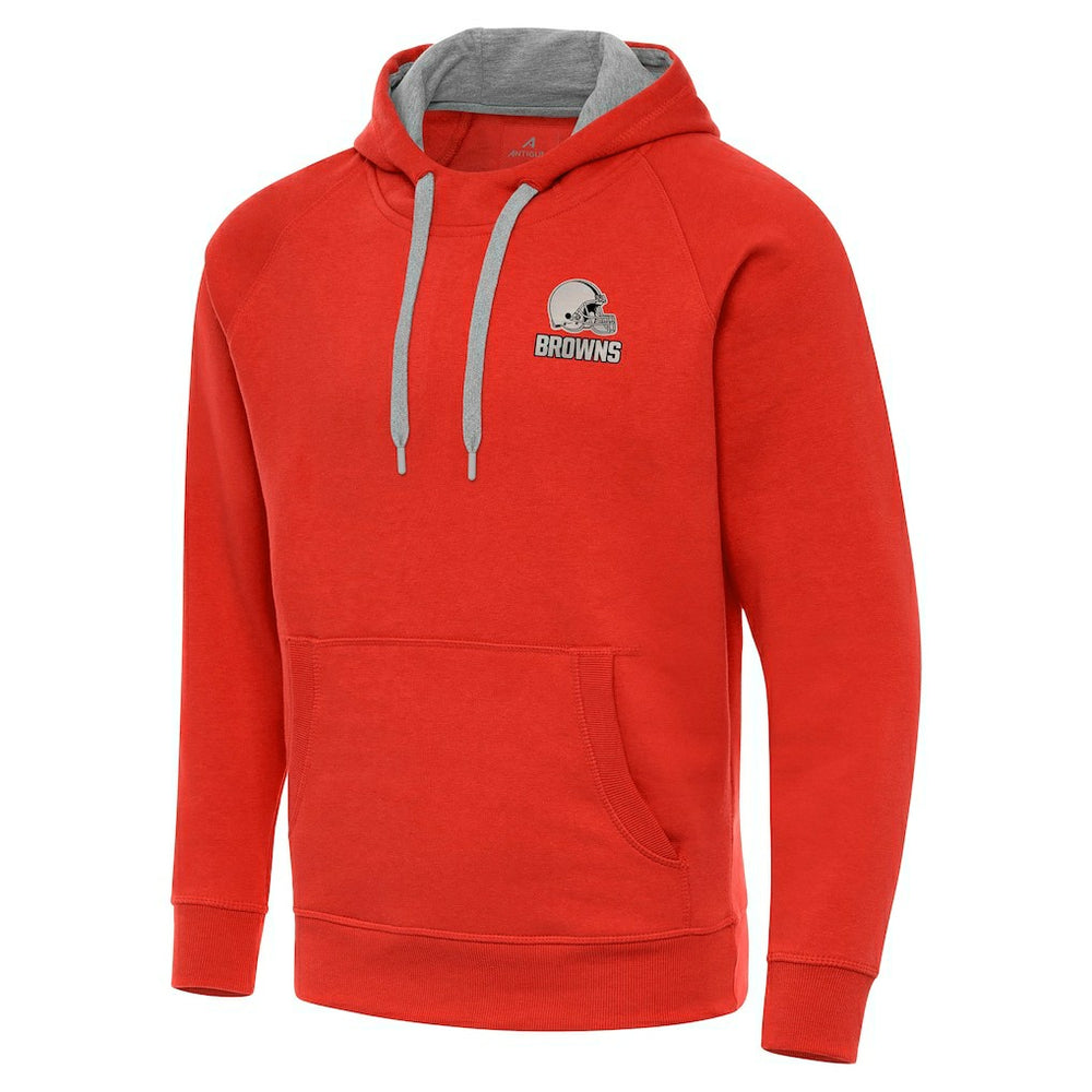 Cleveland Browns Antigua Brushed Carbon Victory Pullover Hoodie Orange - NFL