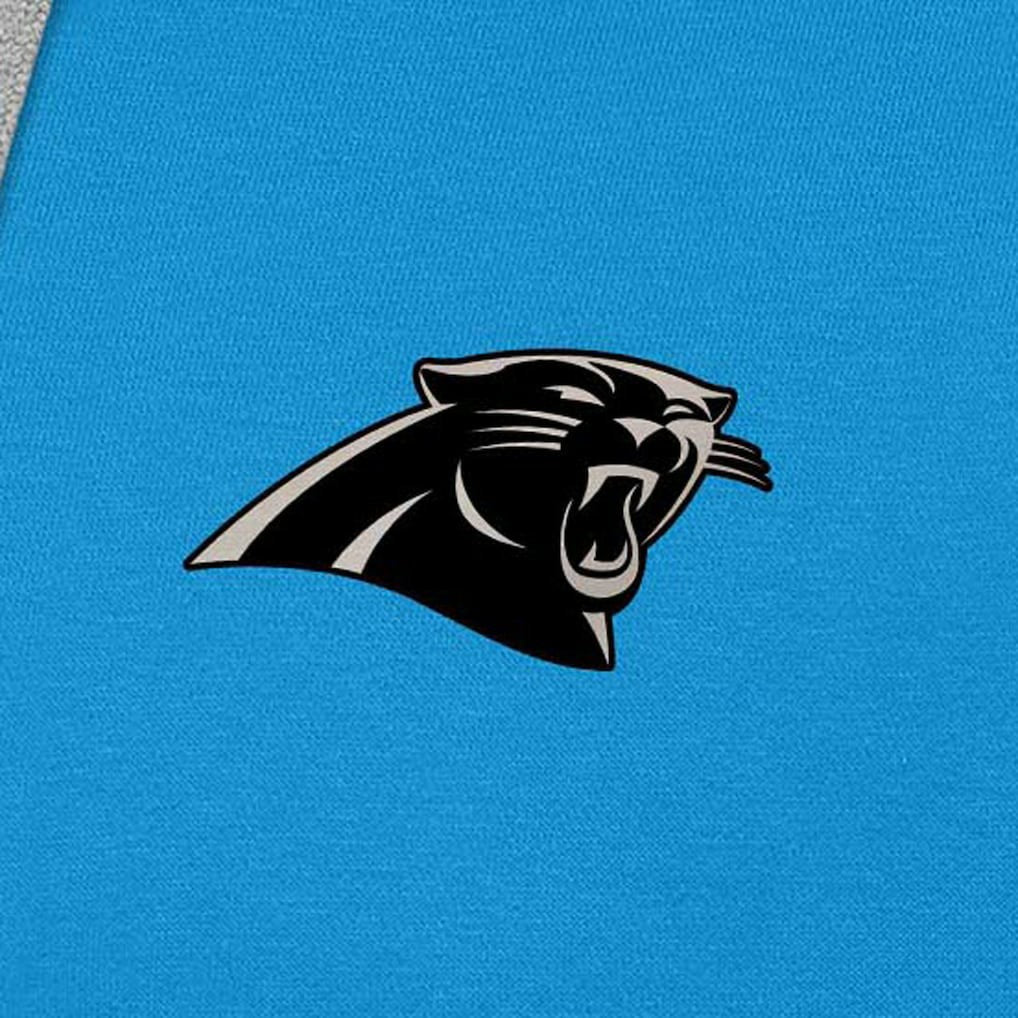 Carolina Panthers Antigua Brushed Carbon Victory Pullover Hoodie Blue - NFL