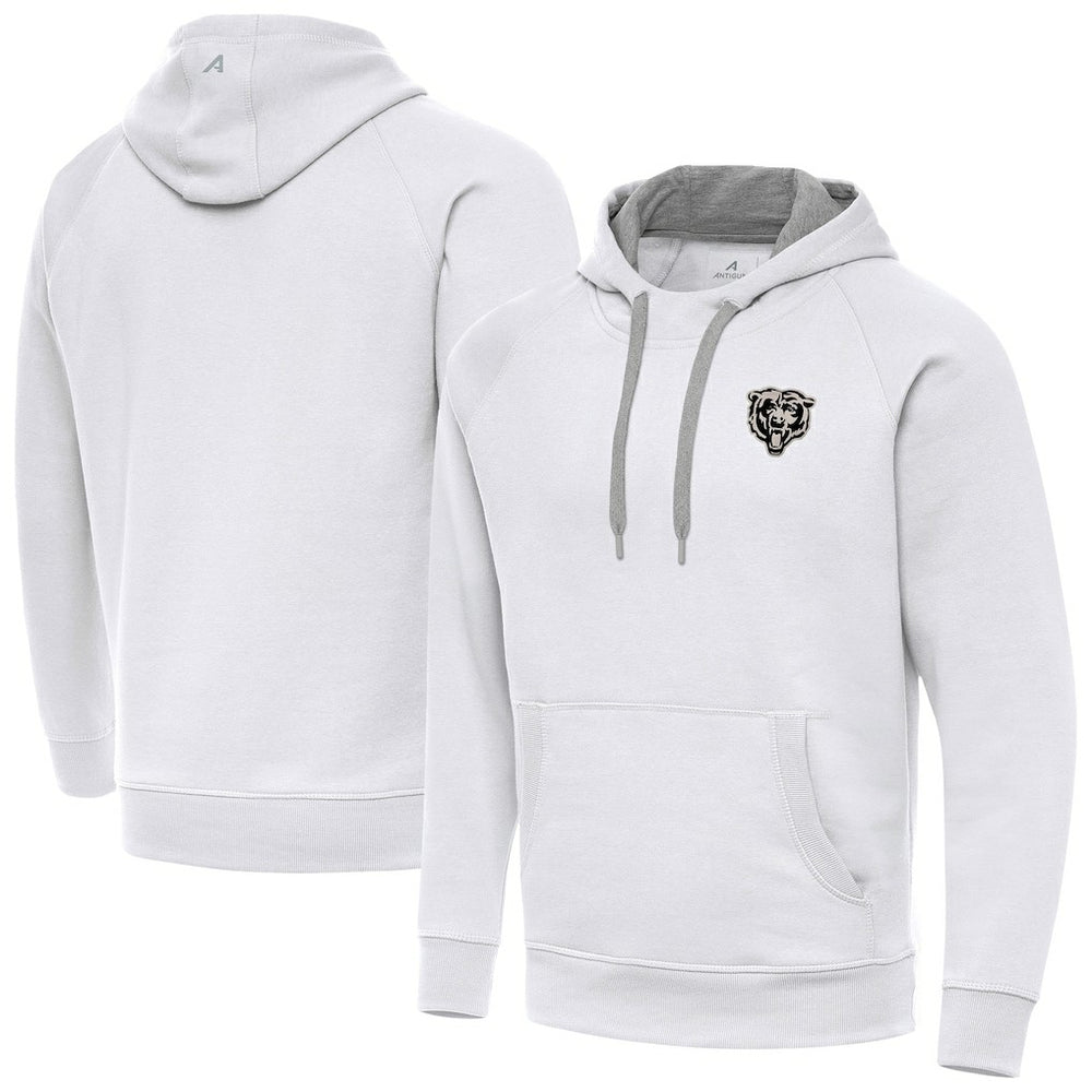 Chicago Bears Antigua Brushed Carbon Victory Pullover Hoodie White - NFL
