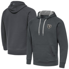 Chicago Bears Antigua Brushed Carbon Victory Pullover Hoodie Charcoal - NFL