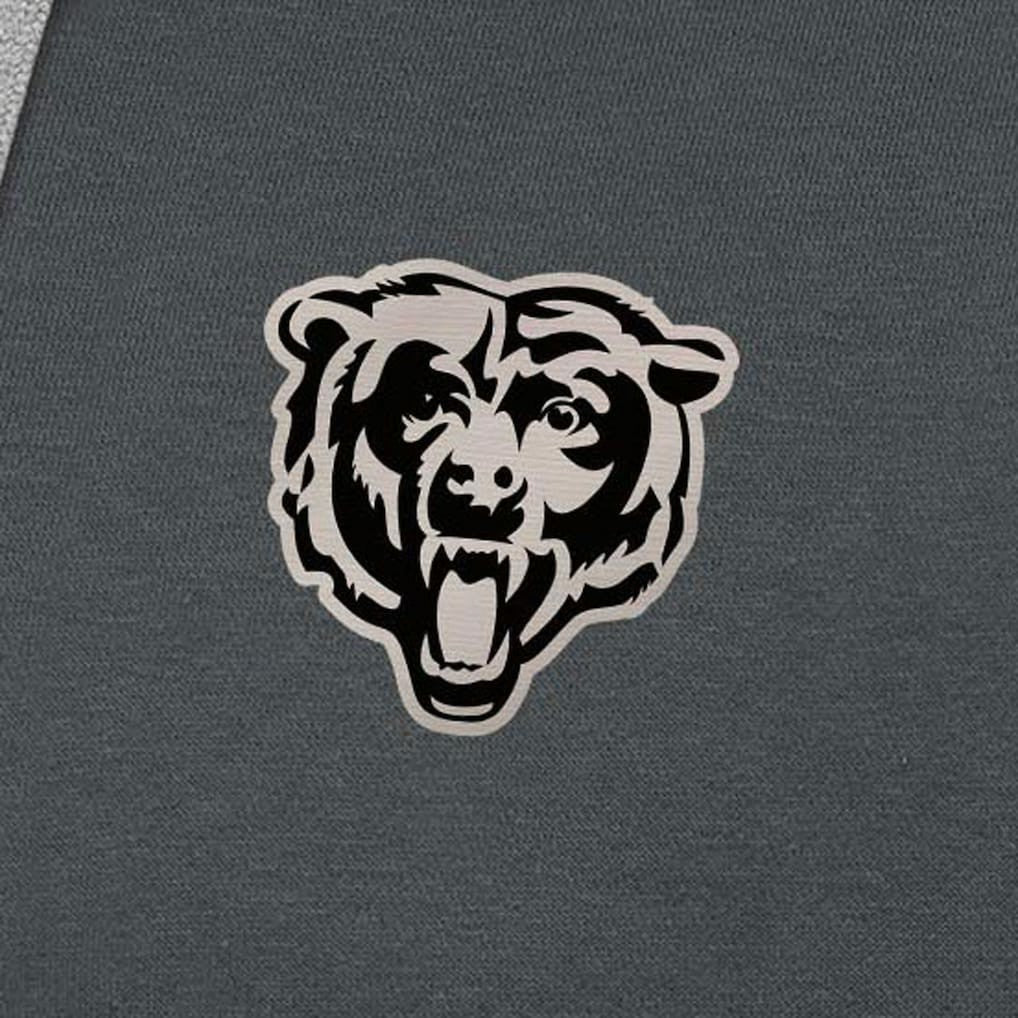 Chicago Bears Antigua Brushed Carbon Victory Pullover Hoodie Charcoal - NFL