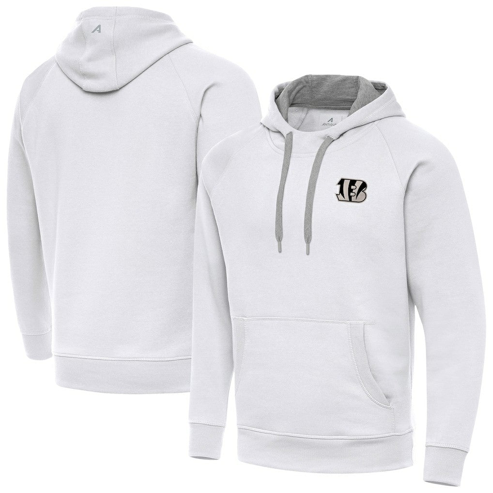 Cincinnati Bengals Antigua Brushed Carbon Victory Pullover Hoodie White - NFL