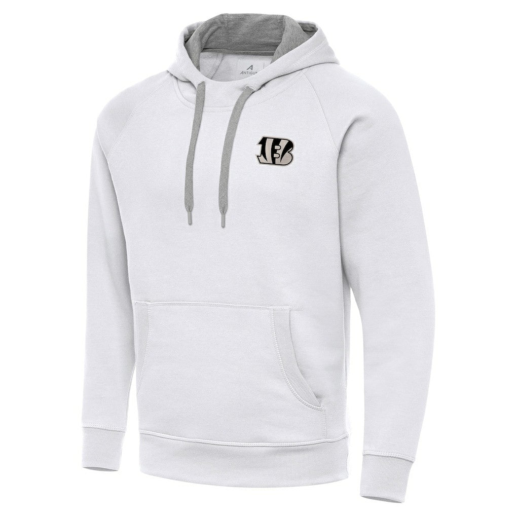 Cincinnati Bengals Antigua Brushed Carbon Victory Pullover Hoodie White - NFL
