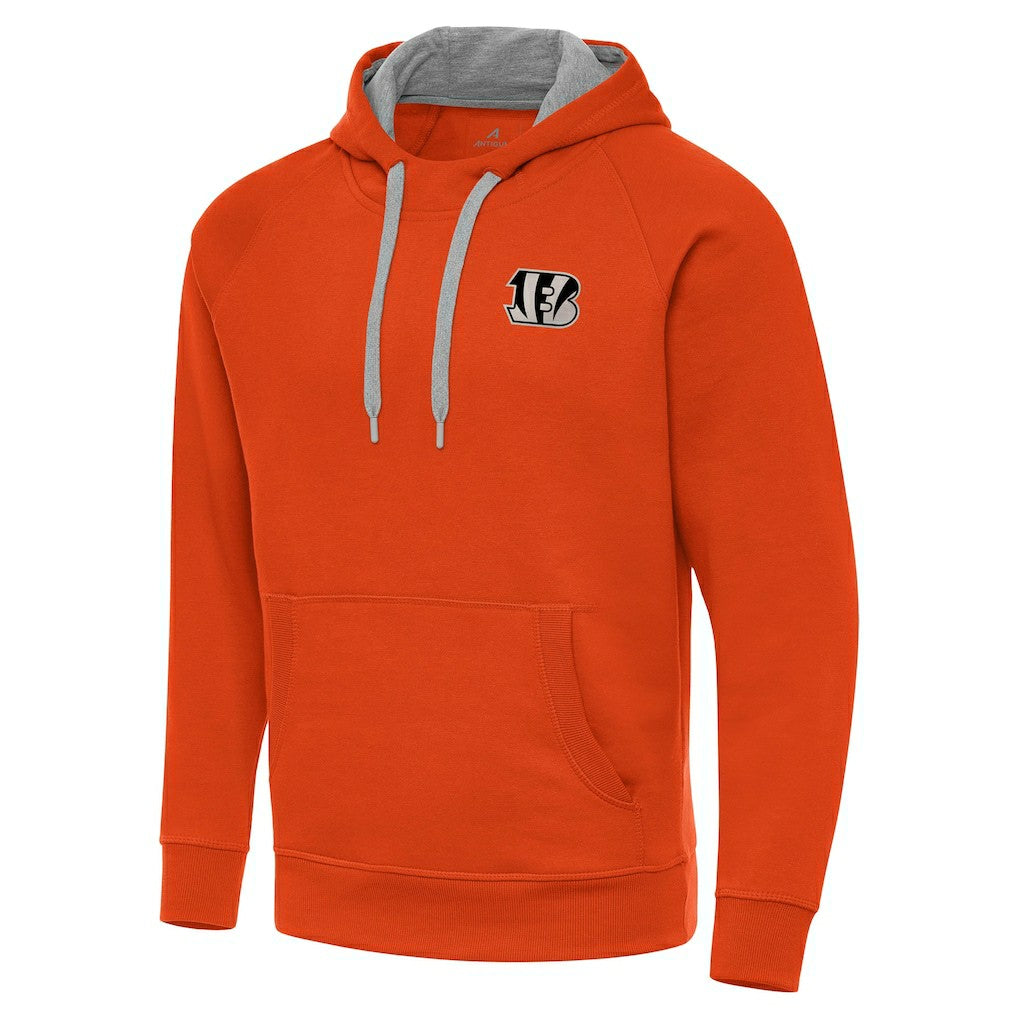 Cincinnati Bengals Antigua Brushed Carbon Victory Pullover Hoodie Orange - NFL