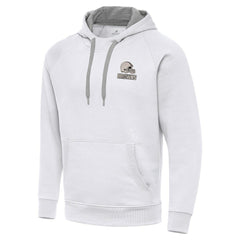 Cleveland Browns Antigua Brushed Carbon Victory Pullover Hoodie White - NFL
