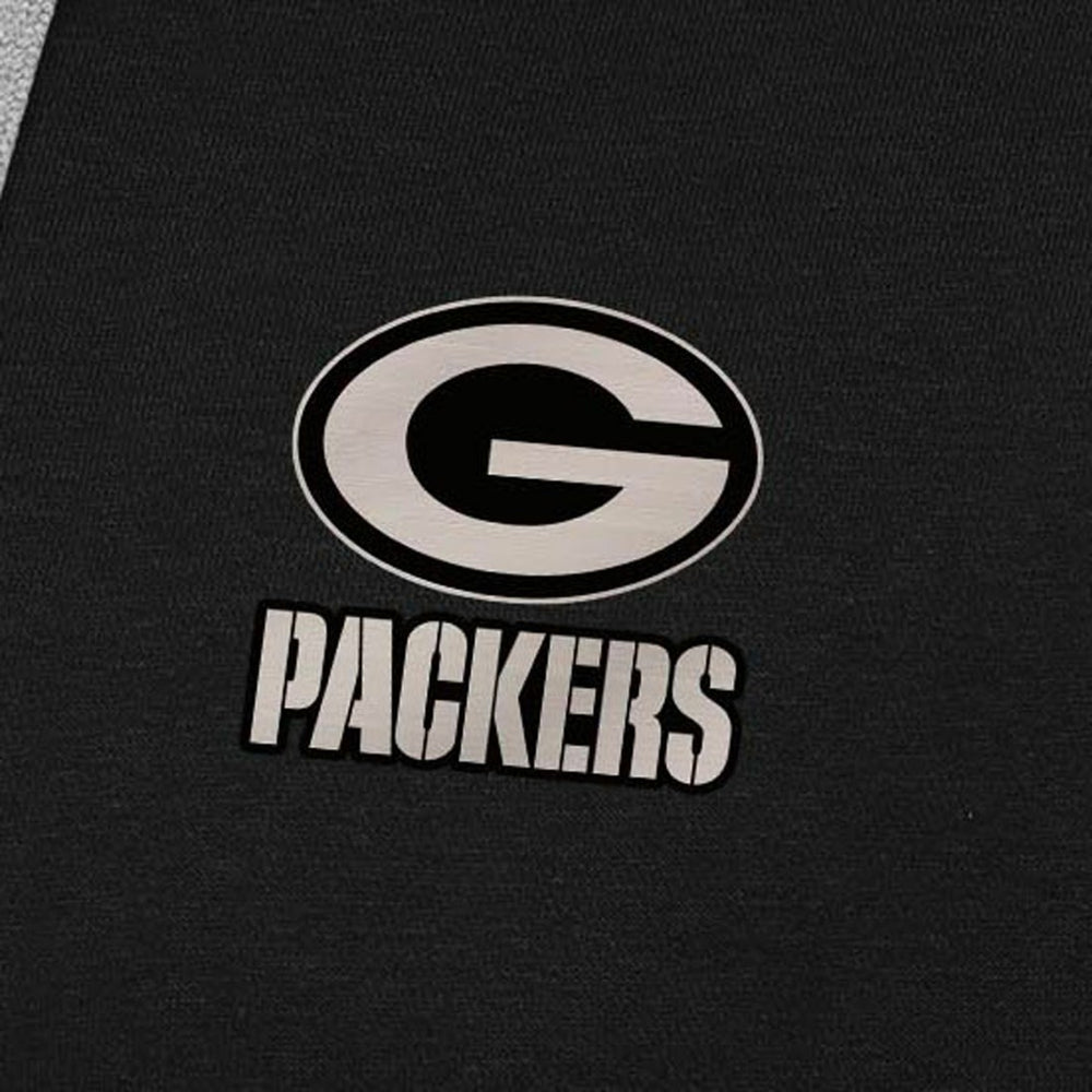Green Bay Packers Antigua Brushed Carbon Victory Pullover Hoodie Black - NFL