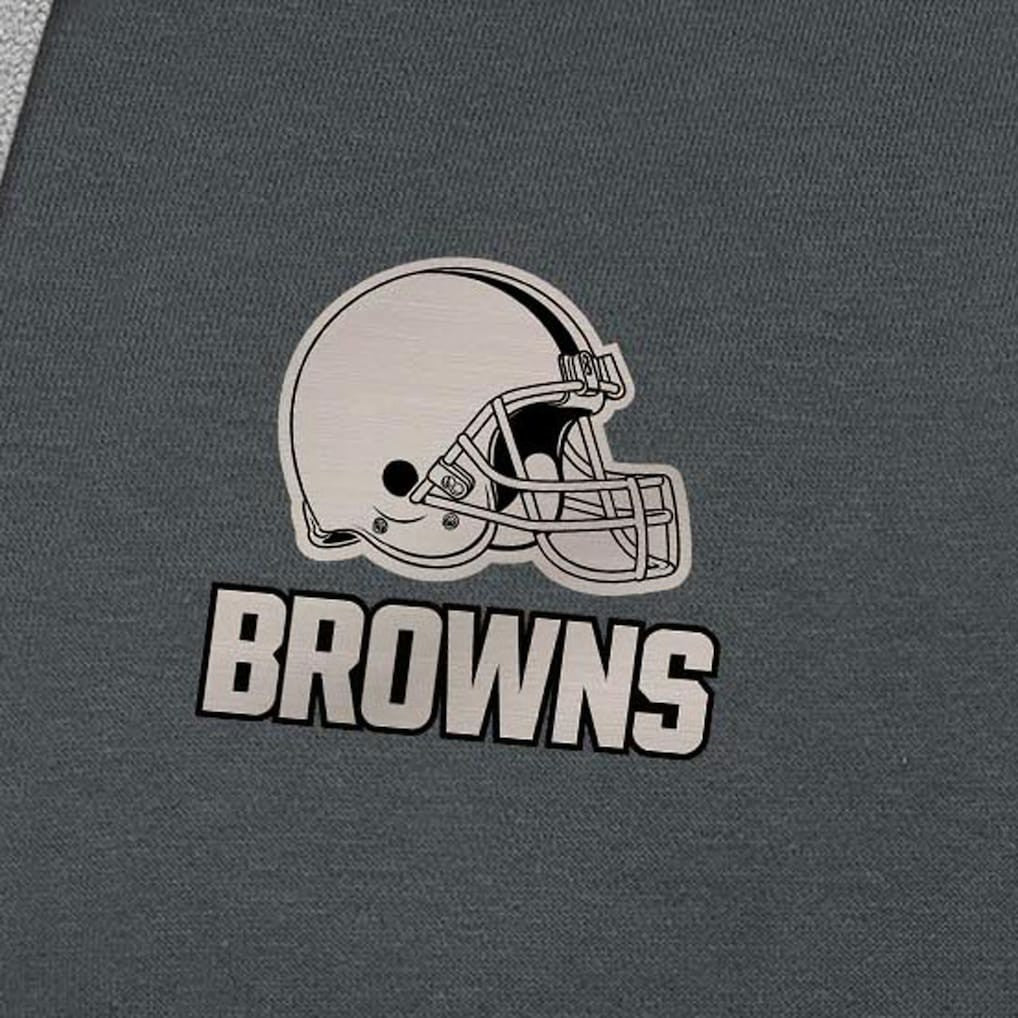 Cleveland Browns Antigua Brushed Carbon Victory Pullover Hoodie Charcoal - NFL