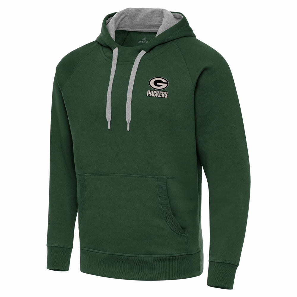 Green Bay Packers Antigua Brushed Carbon Victory Pullover Hoodie Green - NFL