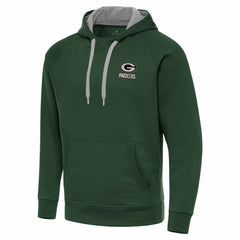 Green Bay Packers Antigua Brushed Carbon Victory Pullover Hoodie Green - NFL