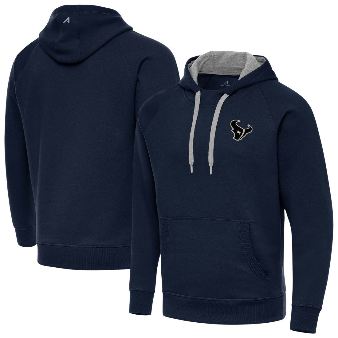 Houston Texans Antigua Brushed Carbon Victory Pullover Hoodie Navy - NFL