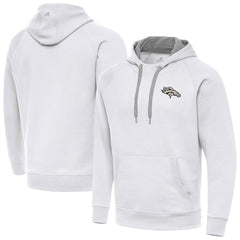 Denver Broncos Antigua Brushed Carbon Victory Pullover Hoodie White - NFL