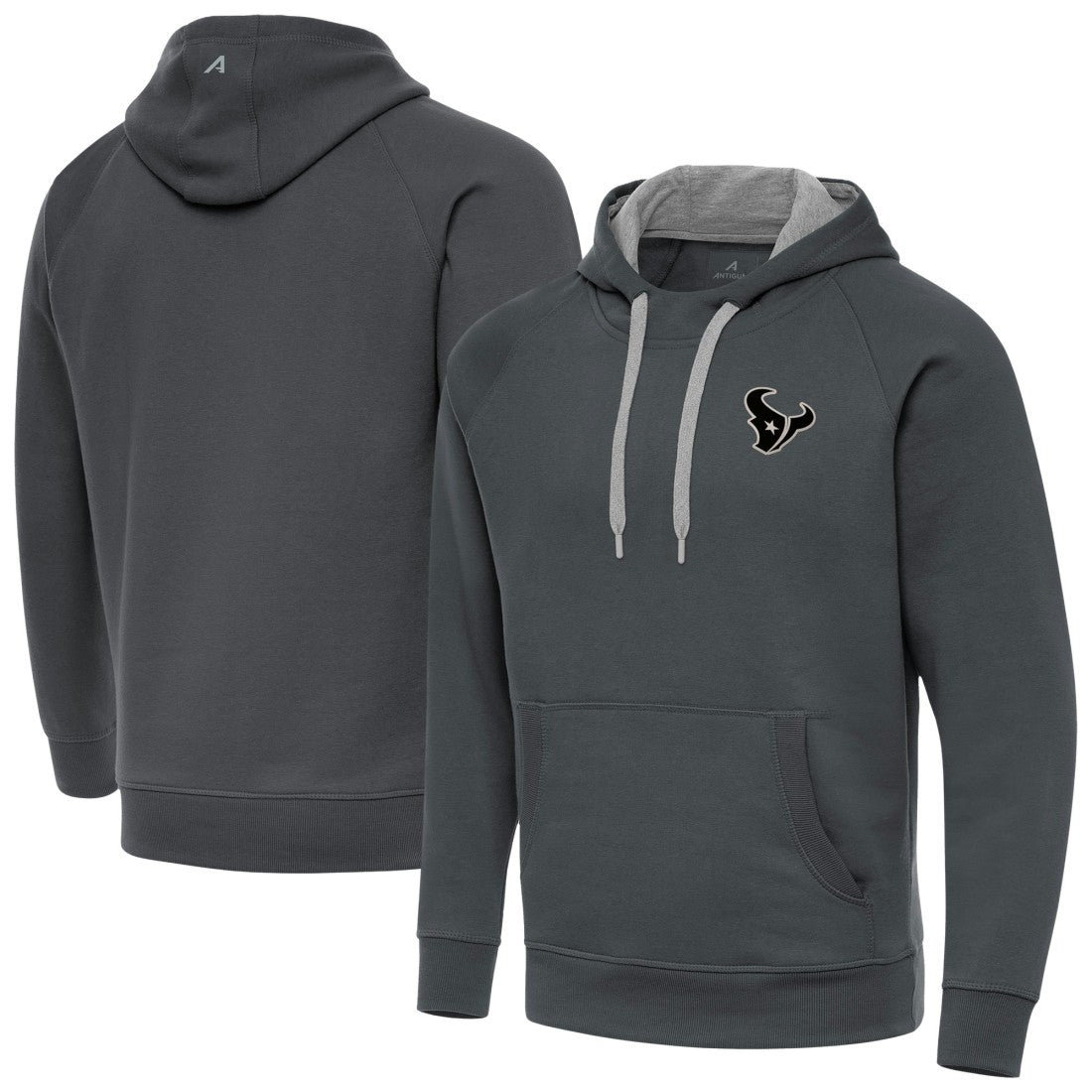Houston Texans Antigua Brushed Carbon Victory Pullover Hoodie Charcoal - NFL